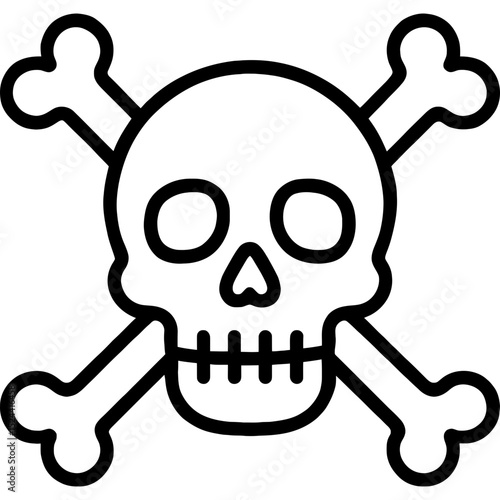 Pirate-themed skull and bones vector emblem