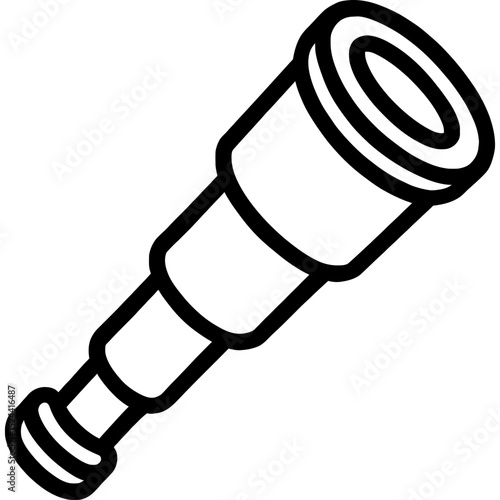 Minimalist spyglass vector icon
