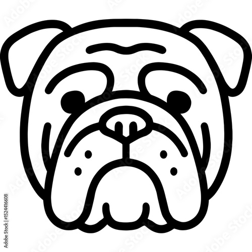 Clean and modern bulldog head icon with bold lines
