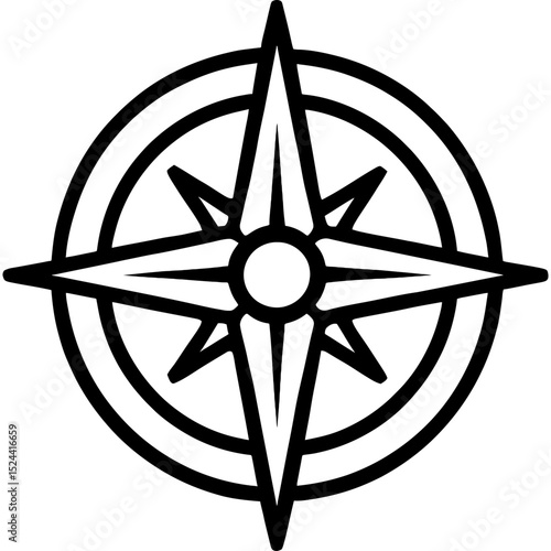 Minimalist compass rose icon design