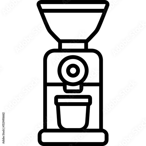 Simple outline coffee grinder icon