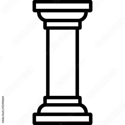 Minimalist concrete column icon