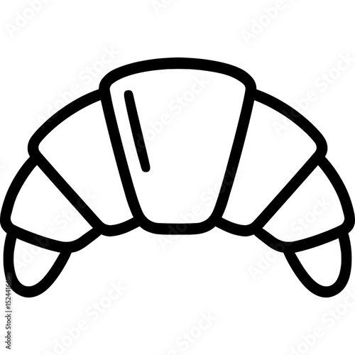 Minimalist croissant outline icon