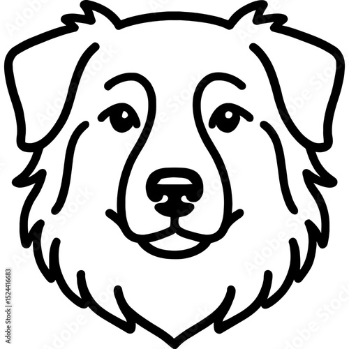 Australian shepherd head outline icon