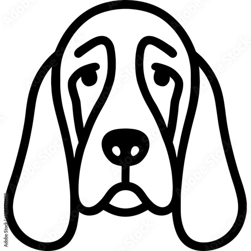 Basset hound head outline icon