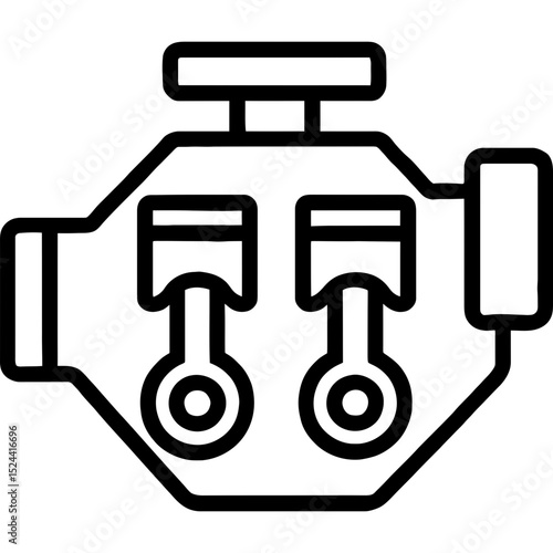 Minimalist car engine icon design