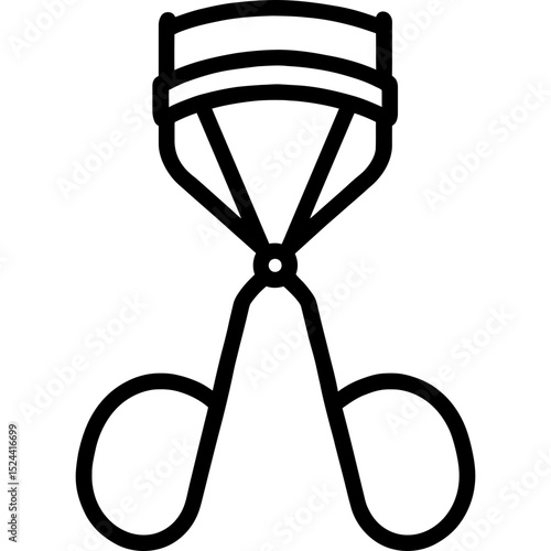 Minimalist eyelash curler vector icon