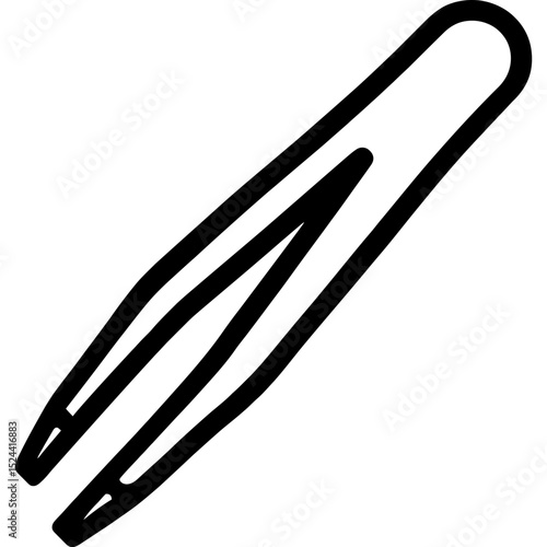 Clean vector icon of slanted-tip tweezers