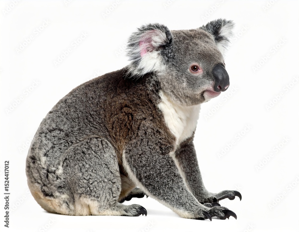 Fototapeta premium Cute koala over white background
