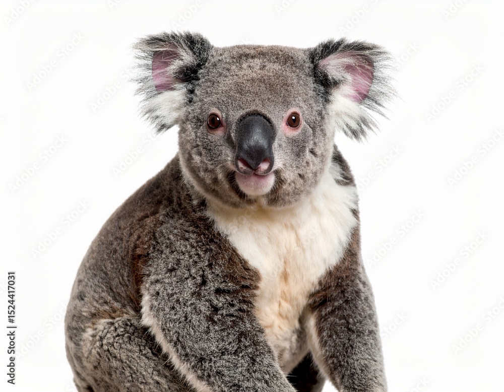 Naklejka premium Cute koala over white background