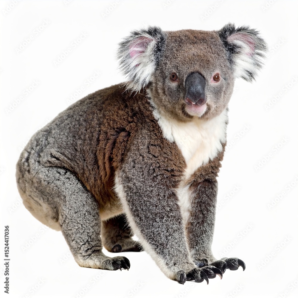 Naklejka premium Cute koala over white background