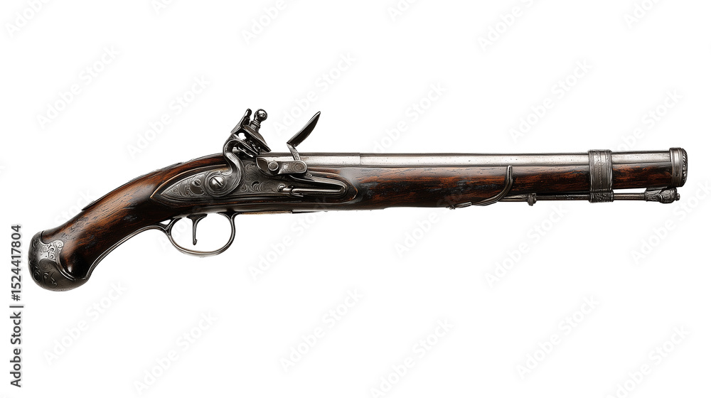 Obraz premium Historical musket from the revolution, isolated on a white background