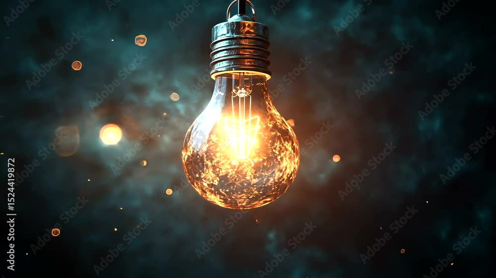 Light Bulb in Cosmic Space Background