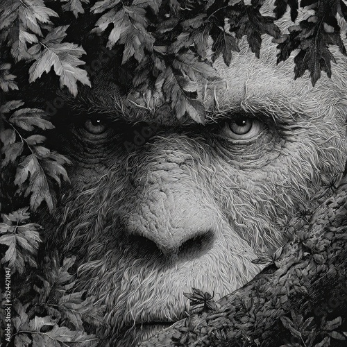 portrait of a hairy sasquatch