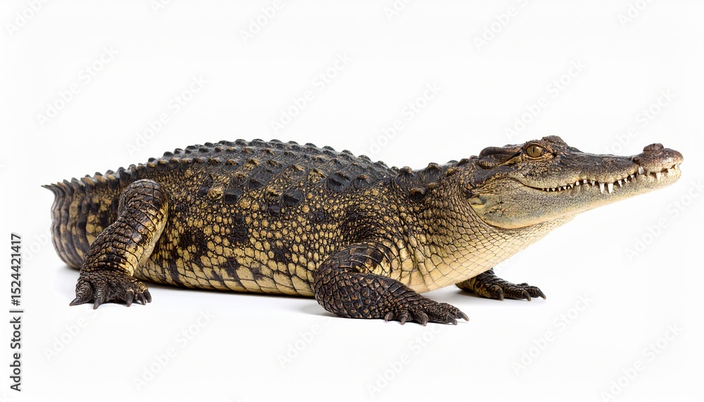 Obraz premium Wild crocodile or alligator over white background