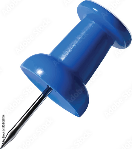 Blue pushpin icon high resolution vector graphic