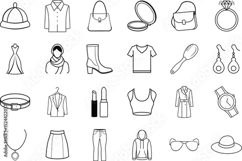 Fashion Accessories and Apparel Icons Clothing, Jewelry, and Bags