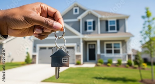 Hand is holding house keys