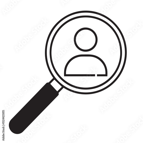 Magnifying glass icon searching for a person
