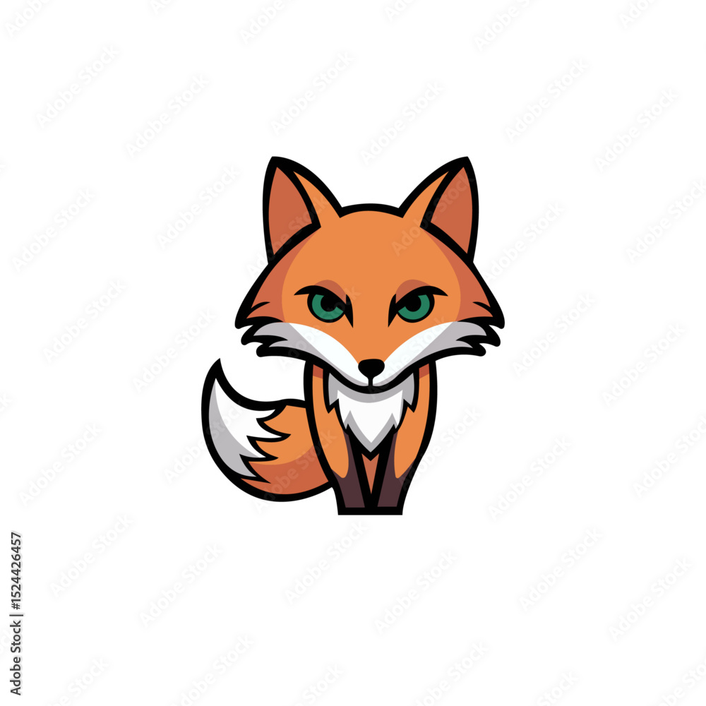 Obraz premium a vector illustration of a mascot logo of fox