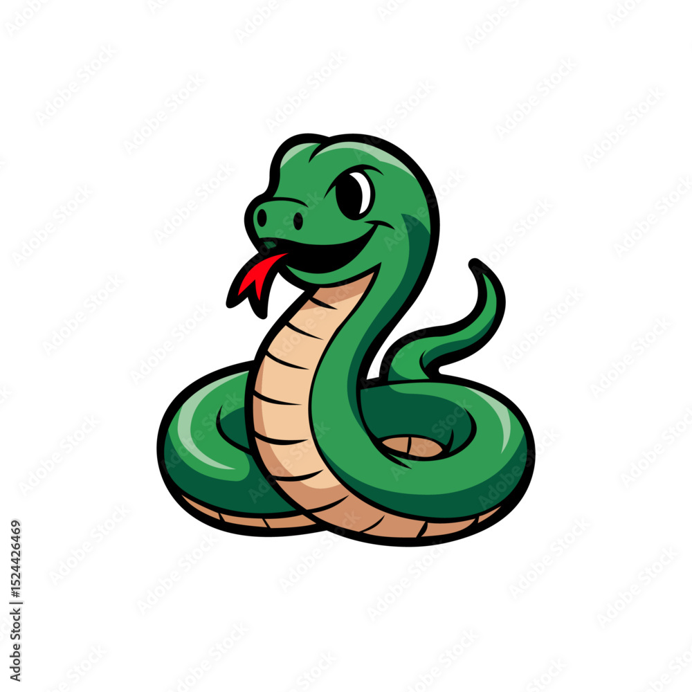 Fototapeta premium A illustration of a snake mascot logo 