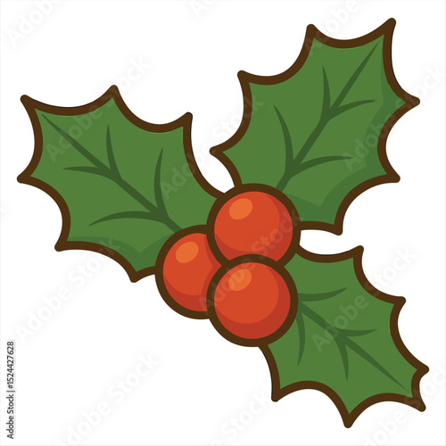 Holly Berries and Leaves A Festive Christmas Decoration
