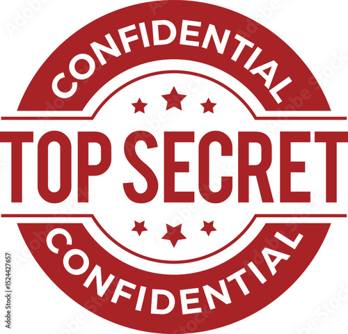Top Secret Stamp – Confidential Red Rubber Seal Vector Illustration