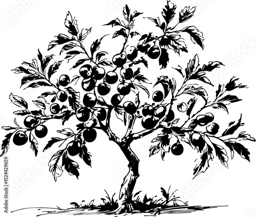 Cultivating a bountiful orchard apple tree growth rural landscape illustrative art nature's beauty artistic perspective