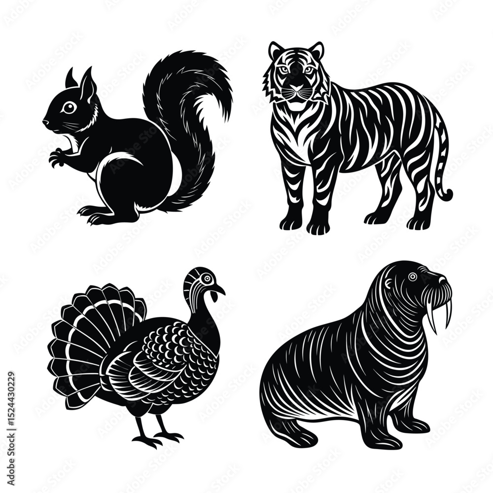 Fototapeta premium Different Animal Design collection Bundle 