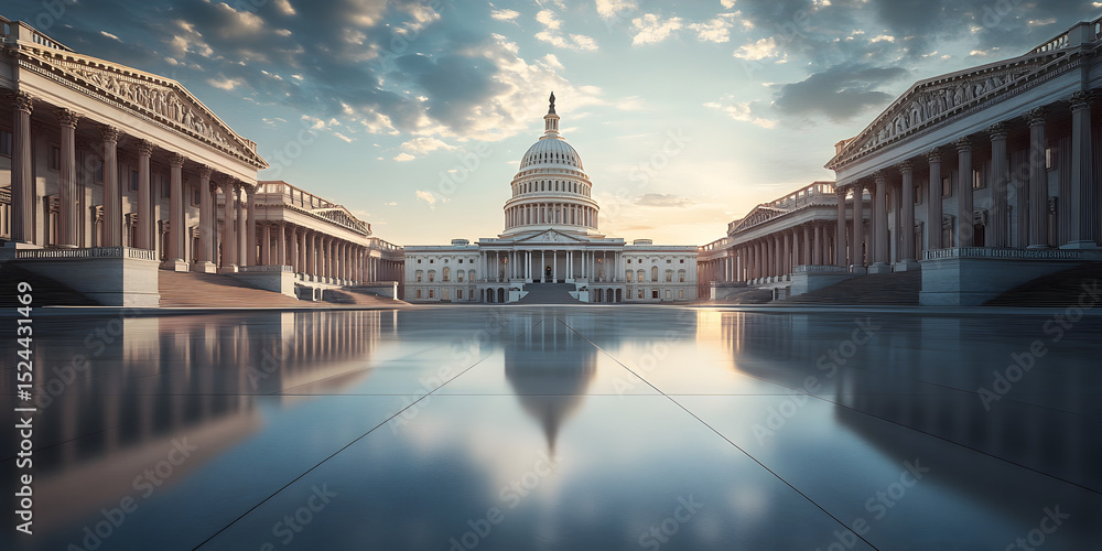 Fototapeta premium The Washington Monument is in the background of the image