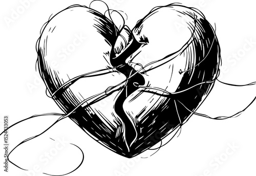 Heartbreak art a dramatic depiction of love lost digital emotional environment abstract viewpoint