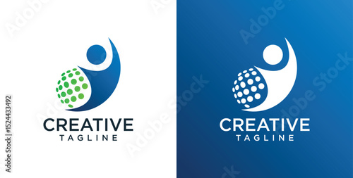 abstract logo human technology, Logo design inspiration ideas