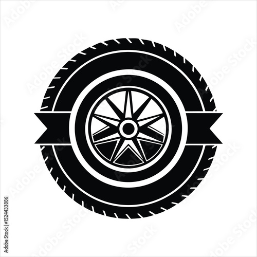 Vector Tire Silhouette Logo for Car Shops