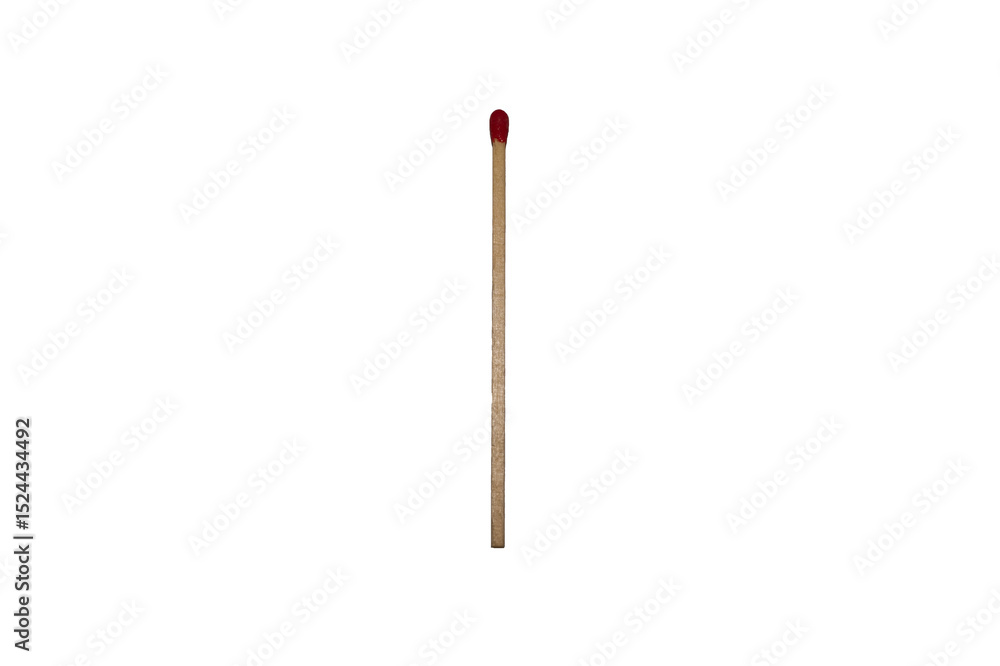 Single matchstick with red tip isolated on transparent background Single matchstick with red tip isolated on transparent background