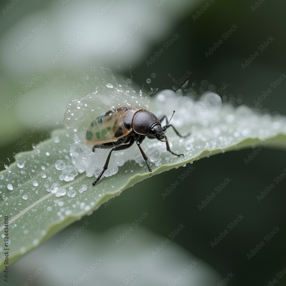 Naklejka premium beetle on leaf