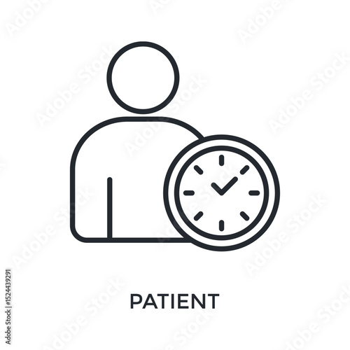 Patient Icon Outline Style. Vector Illustration For Graphic Design
