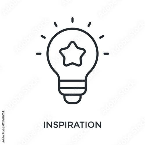 Inspiration Icon Outline Style. Vector Illustration For Graphic Design