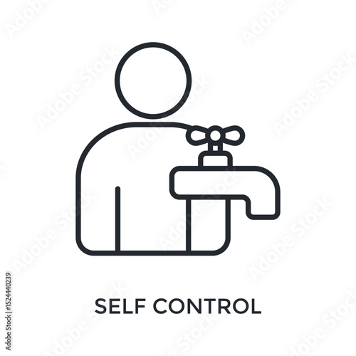 Self Control Icon Outline Style. Vector Illustration For Graphic Design