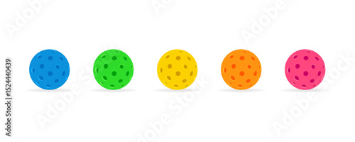 Set of colored balls for Pickleball