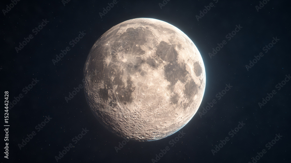 Obraz premium Gibbous Moon Night Sky Space.
