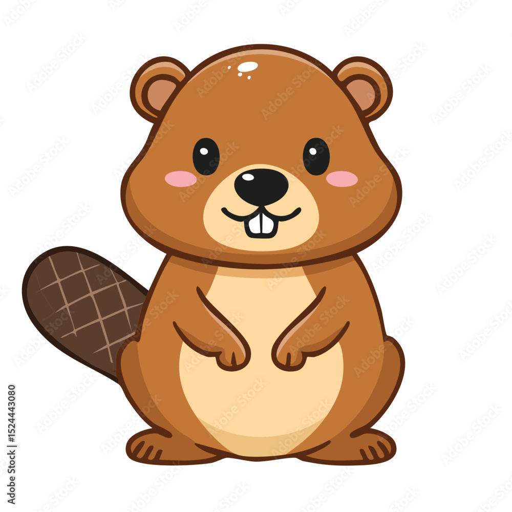 A cute cartoon beaver with a charming expression. This adorable creature is a symbol of the wilderness, making this image perfect for projects about wildlife or nature. A cute cartoon beaver with a charming expression. This adorable creature is a symbol of the wilderness, making this image perfect for projects about wildlife or nature.