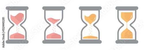 Sand watch icon set. Hourglass symbol. Vector illustration. hourglass icon. hourglass icon pixel