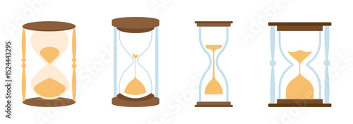 Sand watch icon set. Hourglass symbol. Vector illustration. hourglass icon. hourglass icon pixel