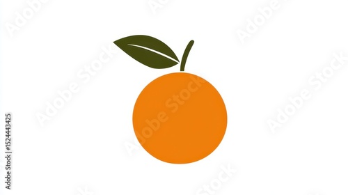 Simple Orange Graphic with Leaf Accent