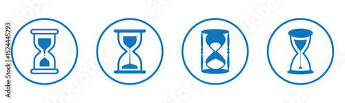 Hourglass icon set. Sand watch and sandglass, timer and watch symbol. Vector isolated