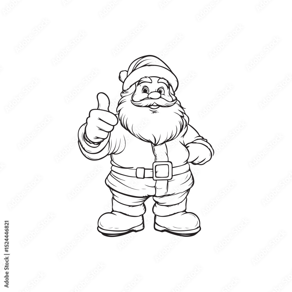 Obraz premium Santa Claus black icon on white background Santa Claus silhouette
