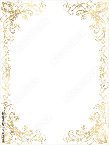 Ornamental golden frame png, royal luxury border, elegant baroque