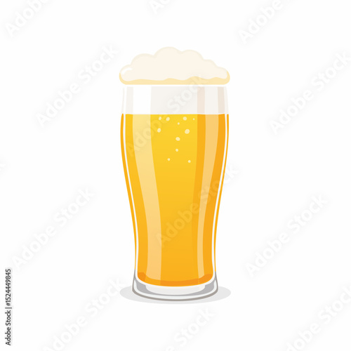 Stylized Beer Glass Vector Illustration Isolated