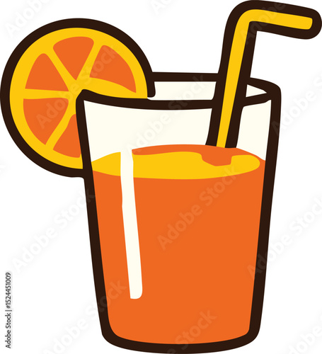 Orange Juice with Straw