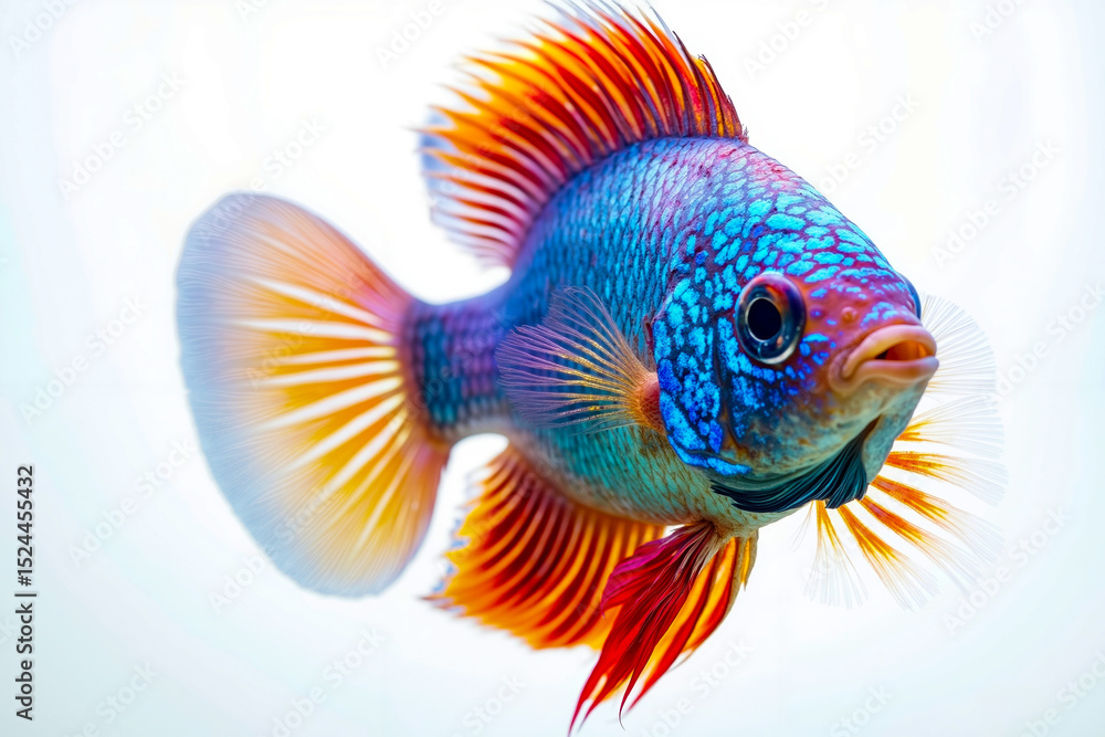 Fototapeta premium A colorful fish with a white background